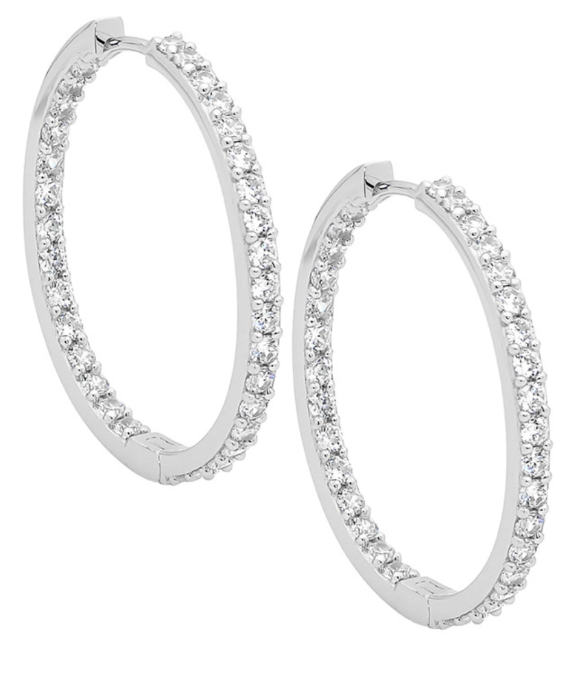 30mm CZ Hoop Earrings - 3 colours