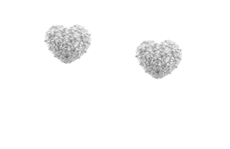 CZ Pave Heart Studs