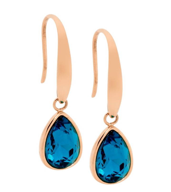 Blue CZ Teardrop Earrings - 3 colours