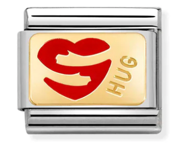 Love - Hug Heart Gold Charm