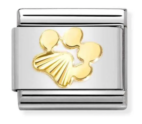 Etched Symbols - Paw Print Gold Charm