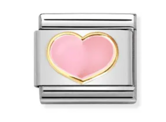 Love - Coloured Heart Pink Gold Charm