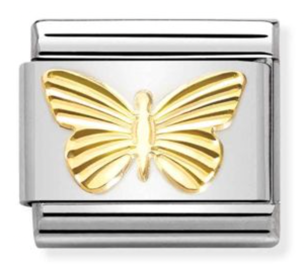 Etched Symbols - Butterfly Gold Charm