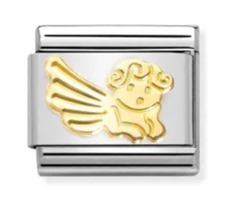 Etched Symbols - Angel Gold Charm