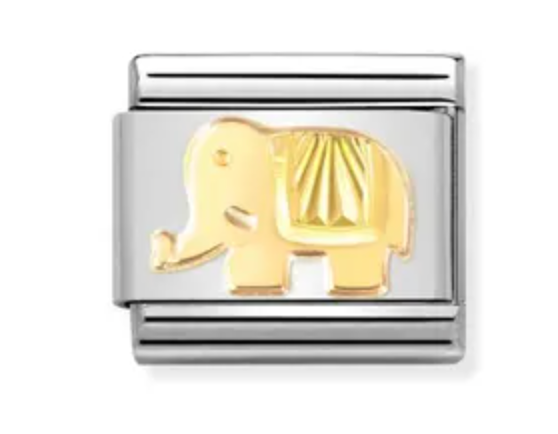 Etched Symbols - Elephant Gold Charm