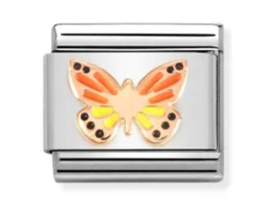 Animal - Coloured Butterfly Rosegold Charm