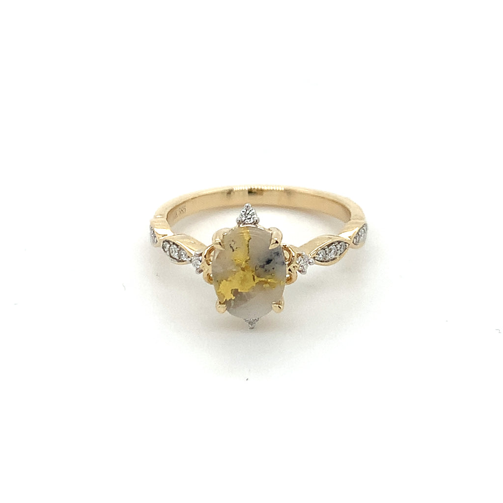 Gold Filled White Quartz Gold Ring