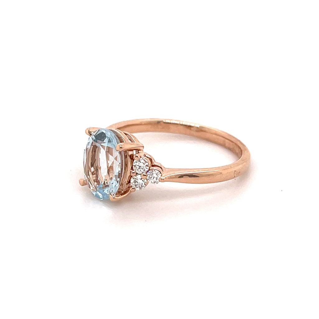 Aquamarine and sale rose gold